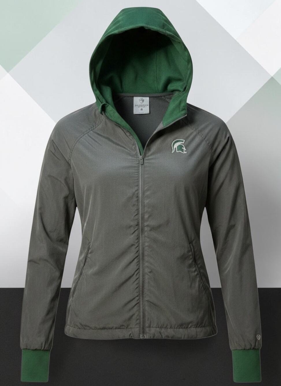 Colosseum Michigan State Spartans Women's M Gray Full Zip Hoodie Windbreaker